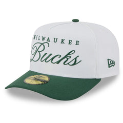 Milwaukee Bucks 2025 NBA Draft A-Frame 59FIFTY Fitted Hat - White/Hunter Green discount