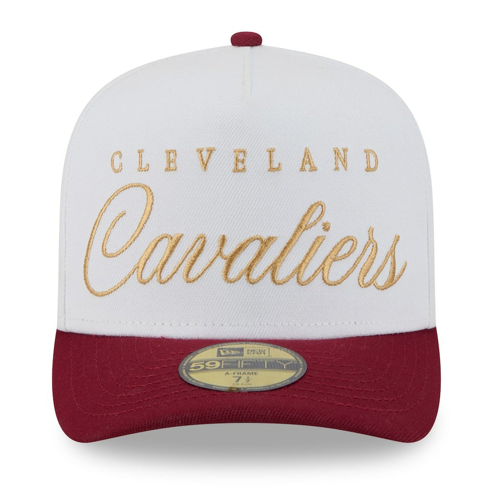 Cleveland Cavaliers 2025 NBA Draft A-Frame 59FIFTY Fitted Hat sale - White/Wine for sale