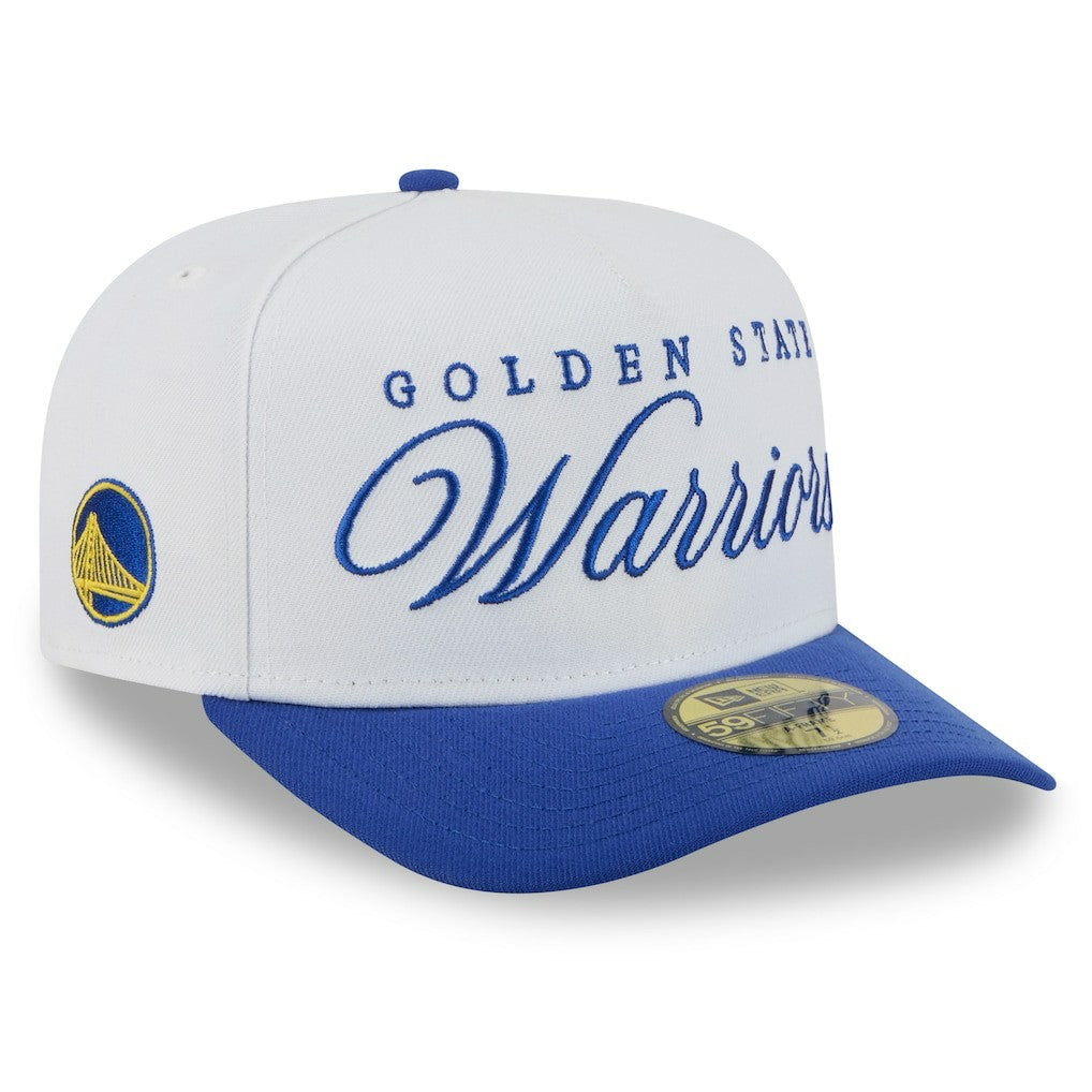 Golden State Warriors 2025 NBA Draft A-Frame 59FIFTY Fitted Hat sale - White/Royal discount