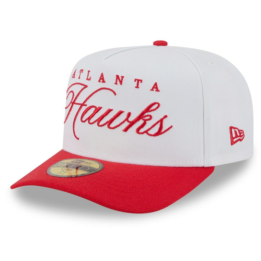 Atlanta Hawks 2025 NBA Draft A-Frame 59FIFTY Fitted Hat - White/Red discount