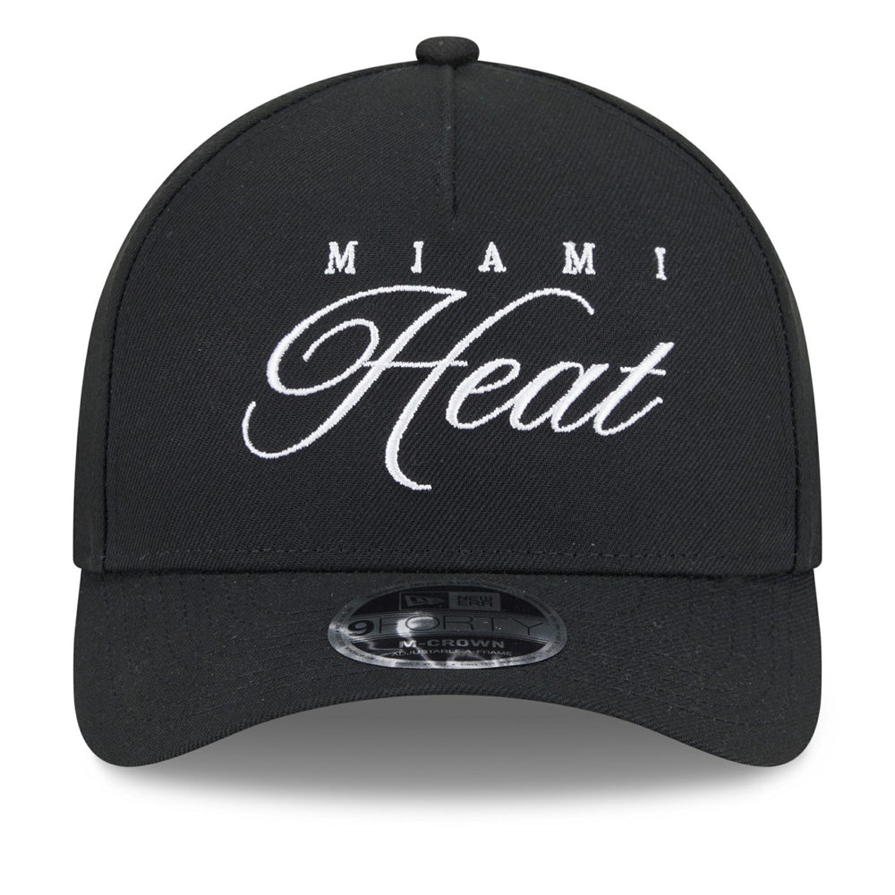 Miami Heat 2025 NBA Draft M-Crown A-Frame 9FORTY Adjustable Hat - Black sale