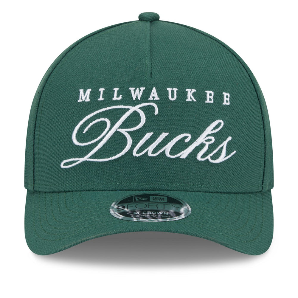 Milwaukee Bucks 2025 NBA Draft M-Crown A-Frame 9FORTY Adjustable Hat - Hunter Green for sale