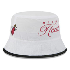 Miami Heat 2025 NBA Draft Nylon Bucket Hat - White/Black sale