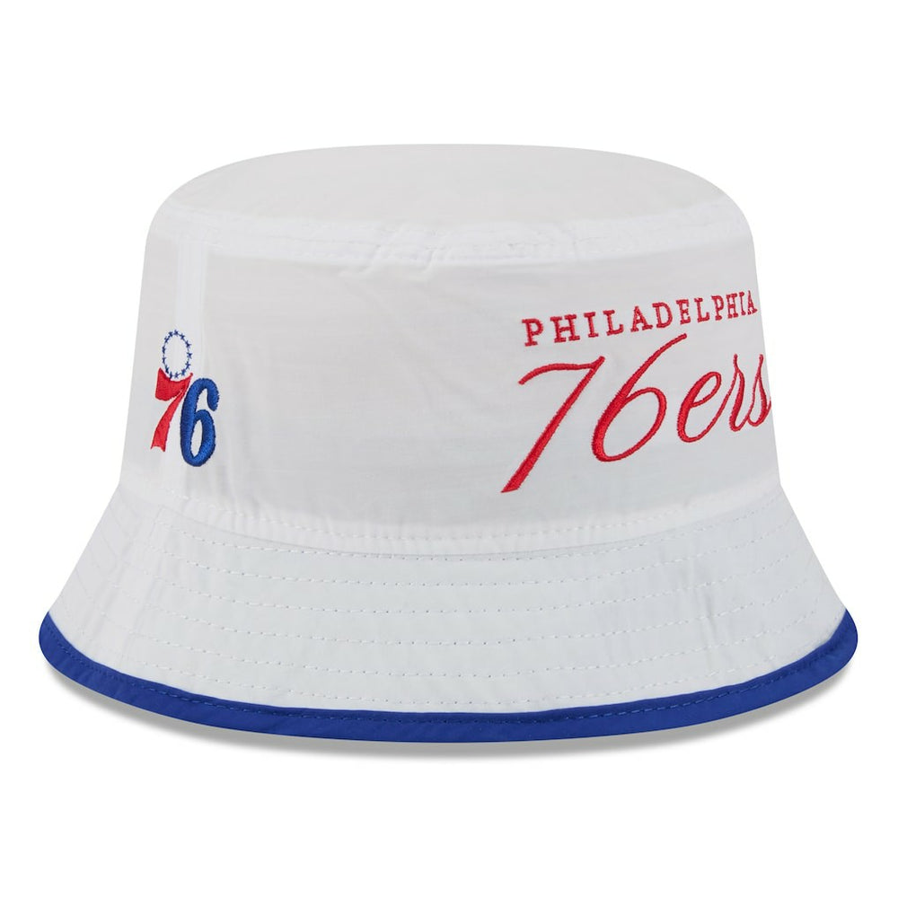 Philadelphia 76ers 2025 NBA Draft Nylon Bucket Hat - White/Royal sale