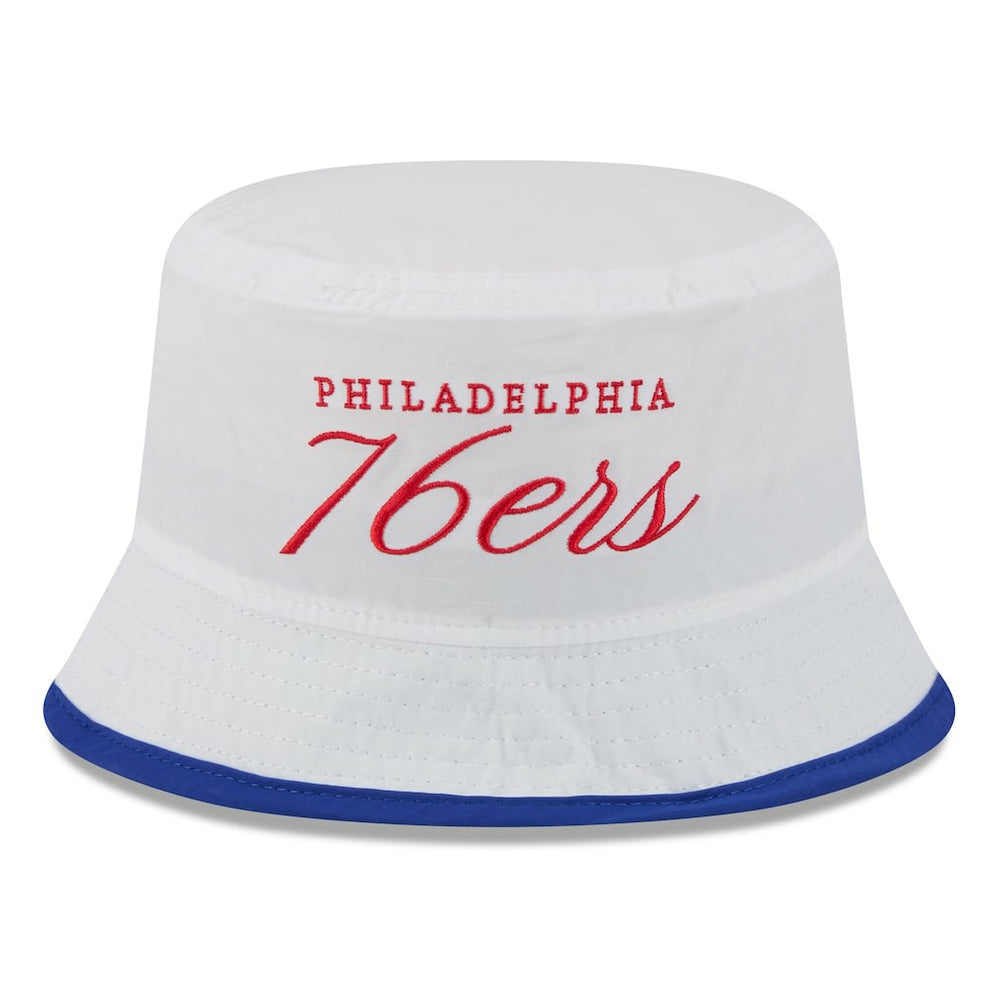 Philadelphia 76ers 2025 NBA Draft Nylon Bucket Hat - White/Royal sale