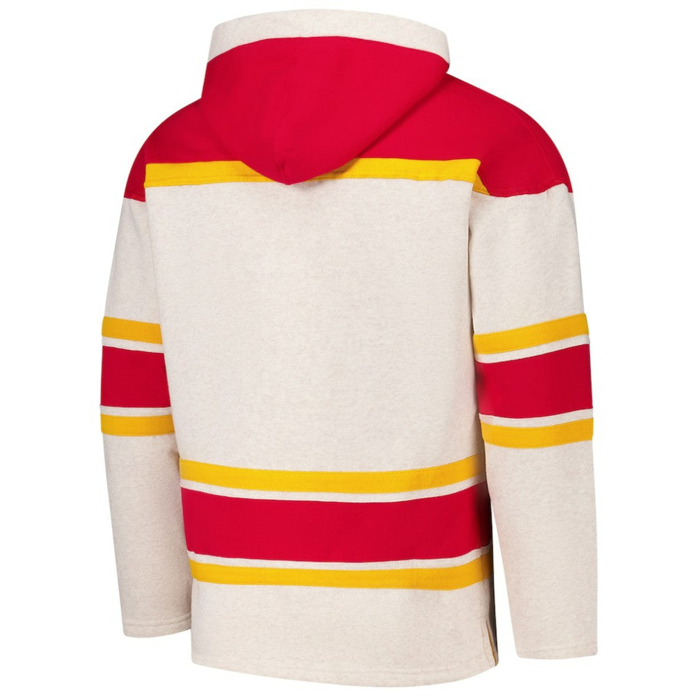 Calgary Flames '47 Rockaway Lacer Pullover Hoodie - Oatmeal Hoodies