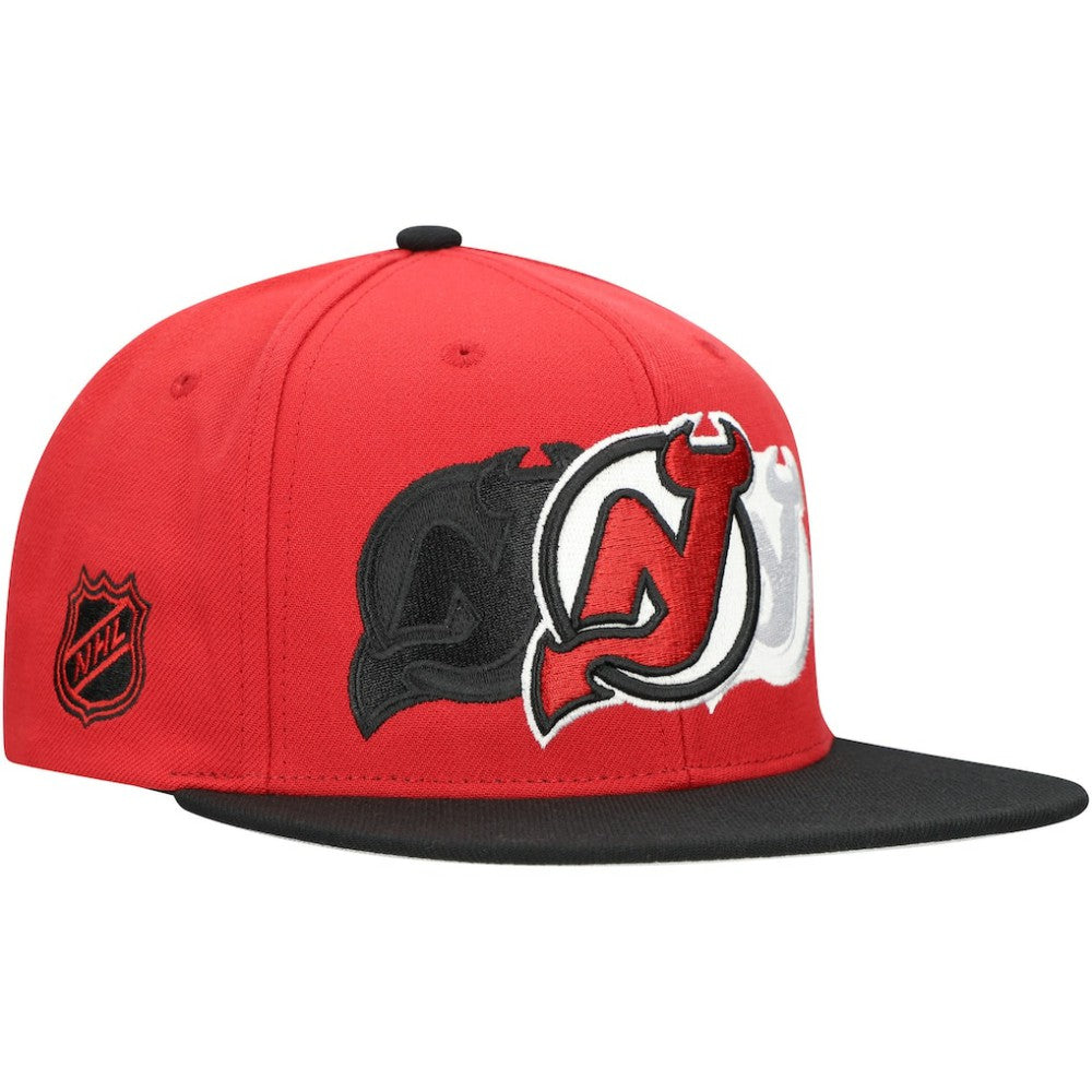 New Jersey Devils Mitchell & Ness Soul Triple Up Snapback Hat - Red Jerseys