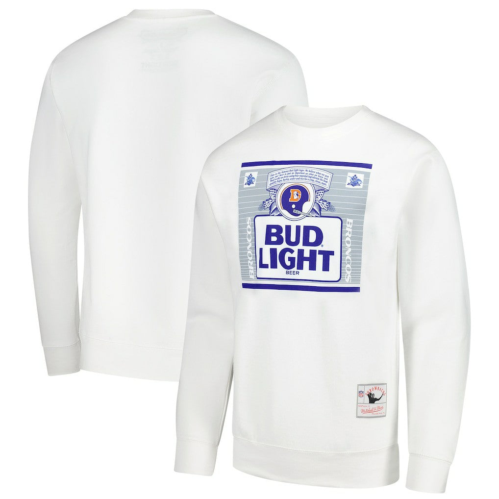 Denver Broncos x Bud Light The Crest Pullover Sweatshirt - White discount