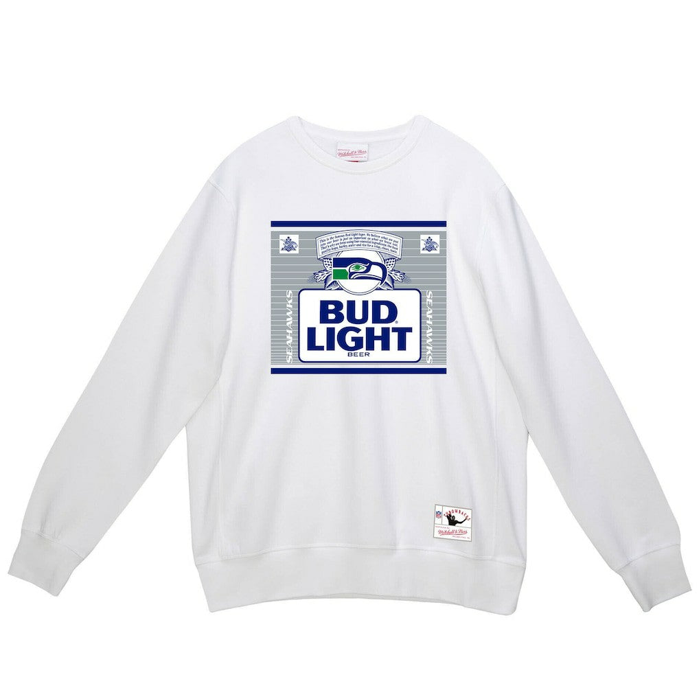 Seattle Seahawks x Bud Light The Crest Pullover Sweatshirt - White for sale