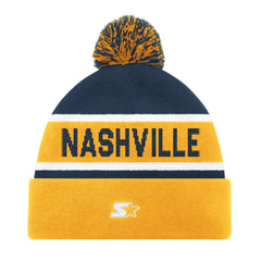 Nashville Predators Starter Cuffed Knit Hat with Pom - Gold Hats