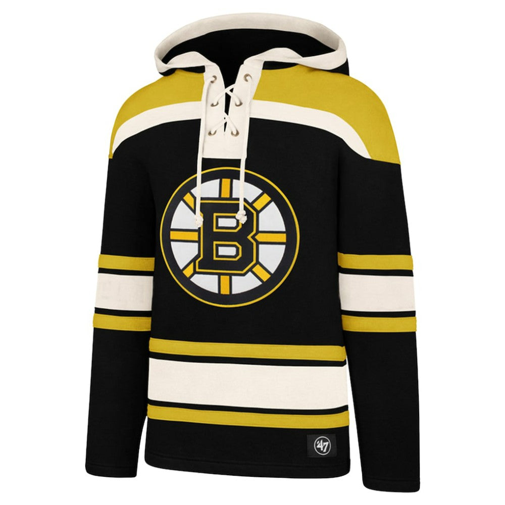 David Pastrnak Boston Bruins '47 Big & Tall Lace-up Pullover Hoodie - Black Hoodies
