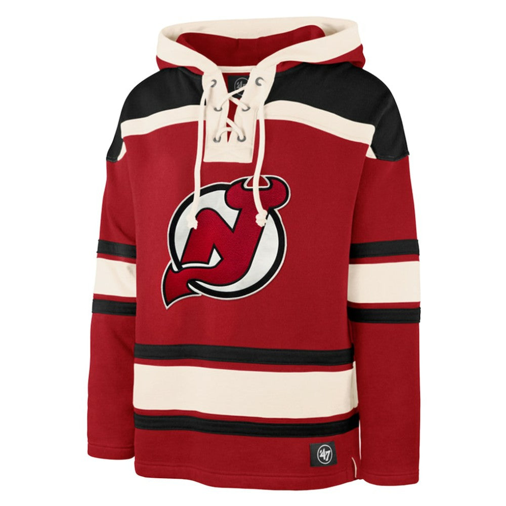 Jack Hughes New Jersey Devils '47 Big & Tall Lace-up Pullover Hoodie - Red Jerseys