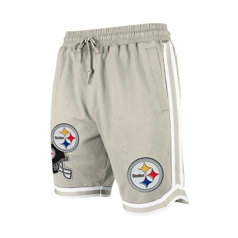 Pittsburgh Steelers New Era Stone Multi Patch Shorts - Light Beige on sale