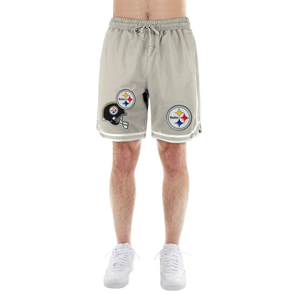 Pittsburgh Steelers New Era Stone Multi Patch Shorts - Light Beige on sale
