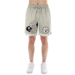 Pittsburgh Steelers New Era Stone Multi Patch Shorts - Light Beige on sale
