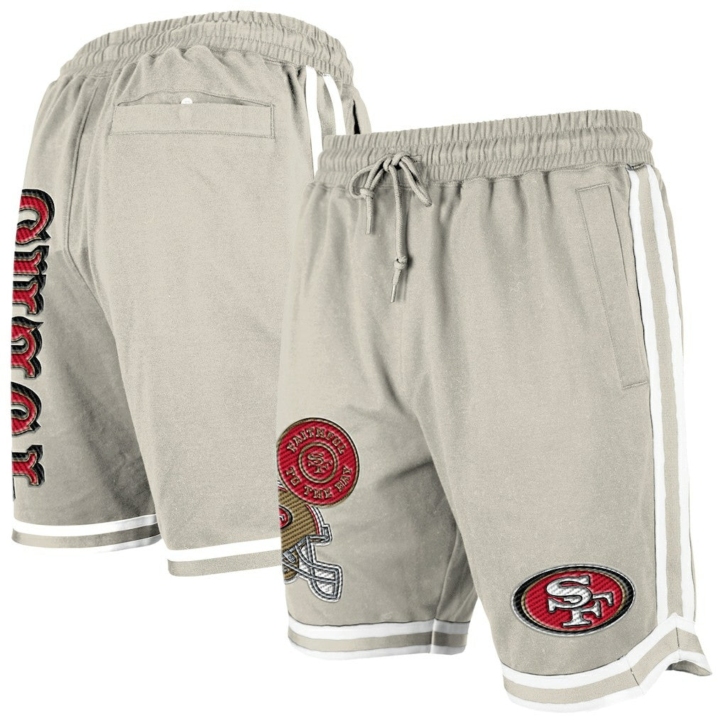 San Francisco 49ers New Era Stone Multi Patch Shorts - Light Beige discount
