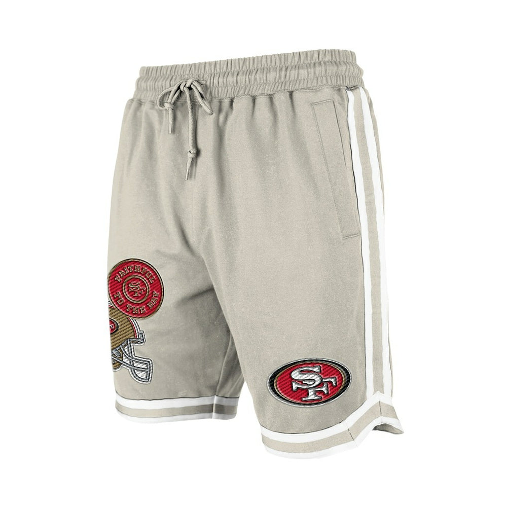San Francisco 49ers New Era Stone Multi Patch Shorts - Light Beige discount