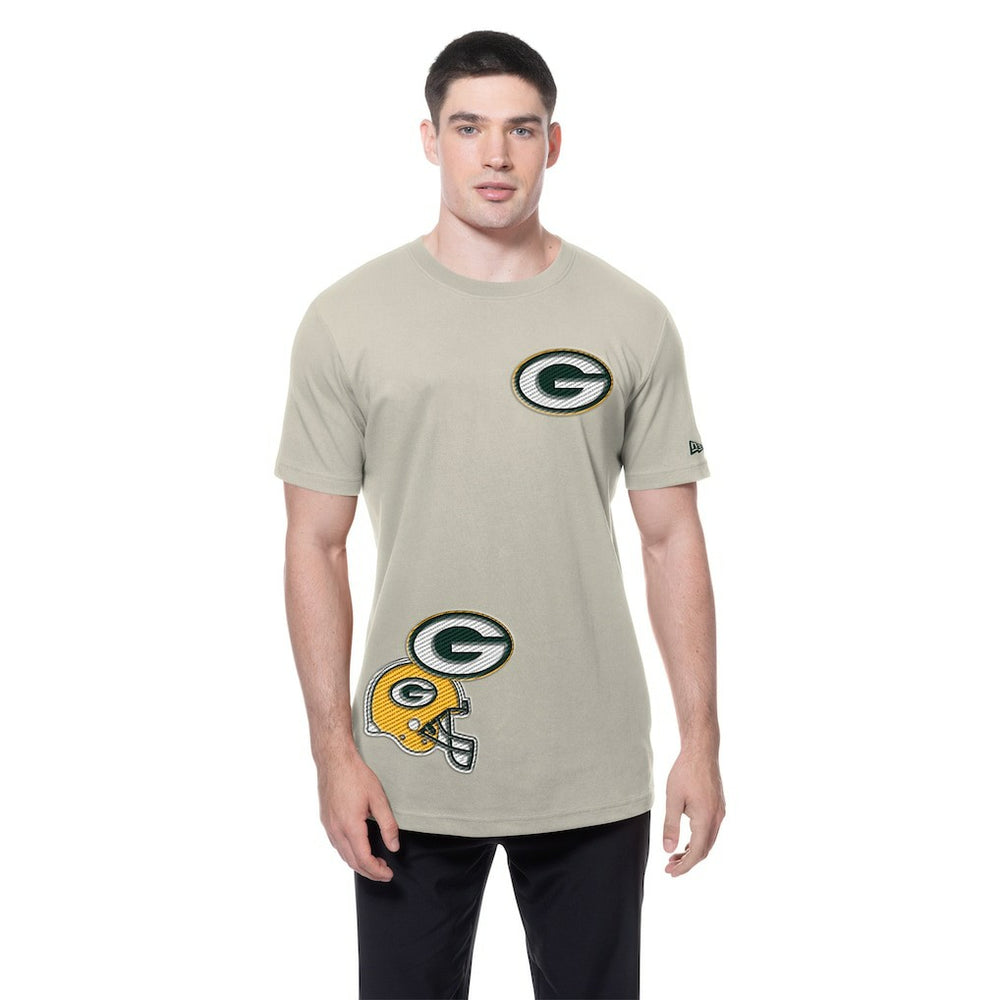 Green Bay Packers New Era Multi Patch T-Shirt - Light Beige cheap