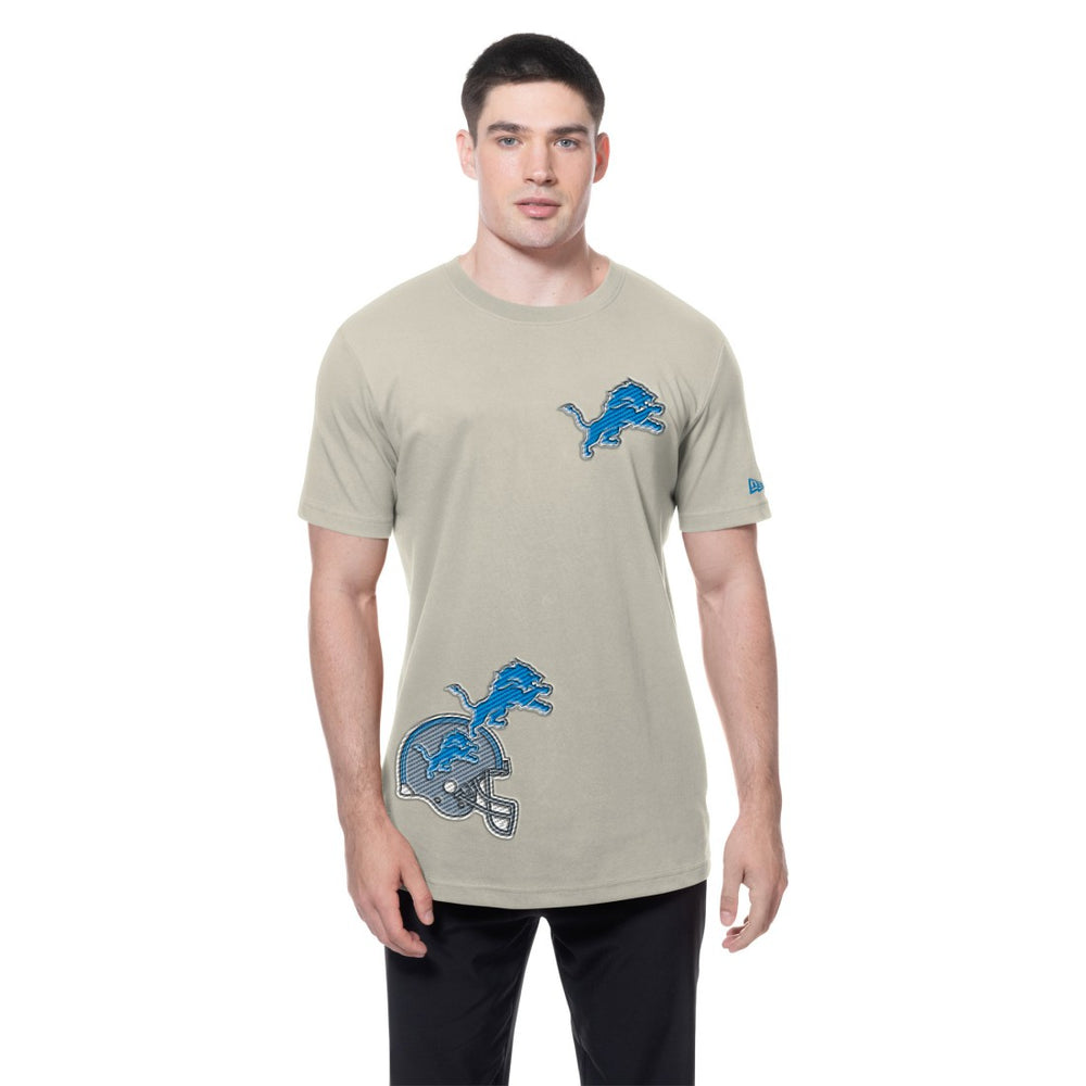 Detroit Lions New Era Multi Patch T-Shirt - Light Beige discount