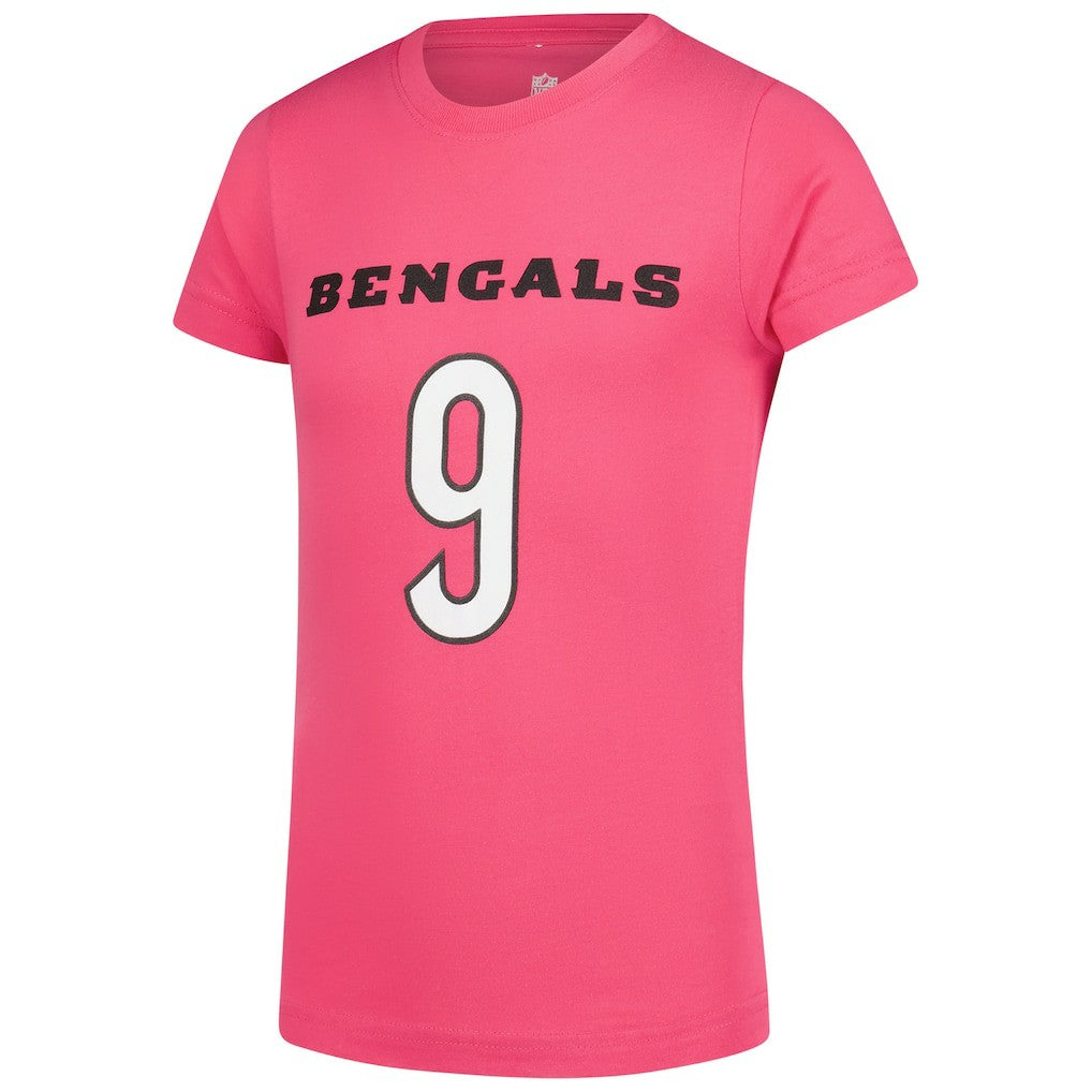 Joe Burrow Cincinnati Bengals Girls Youth Player Name & Number T-Shirt - Pink cheap