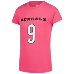 Joe Burrow Cincinnati Bengals Girls Youth Player Name & Number T-Shirt - Pink cheap