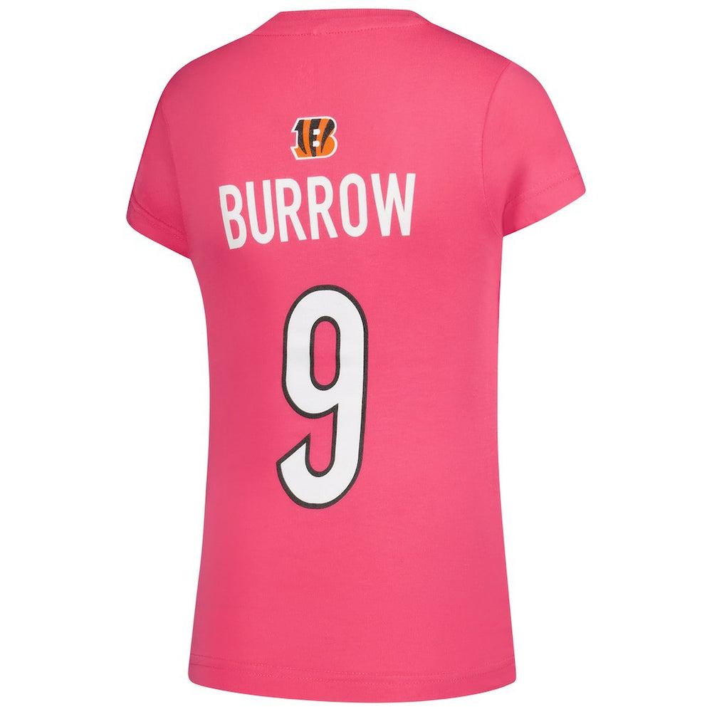 Joe Burrow Cincinnati Bengals Girls Youth Player Name & Number T-Shirt - Pink cheap