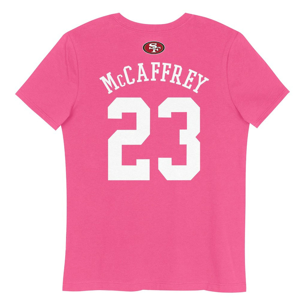 Christian McCaffrey San Francisco 49ers Girls Youth Player Name & Number T-Shirt - Pink sale