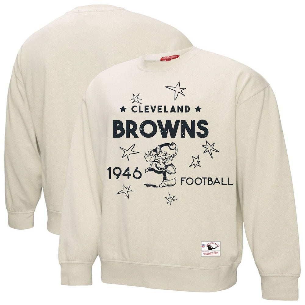 Cleveland Browns Women's Shooting Stars Pullover Sweatshirt - Cream for sale