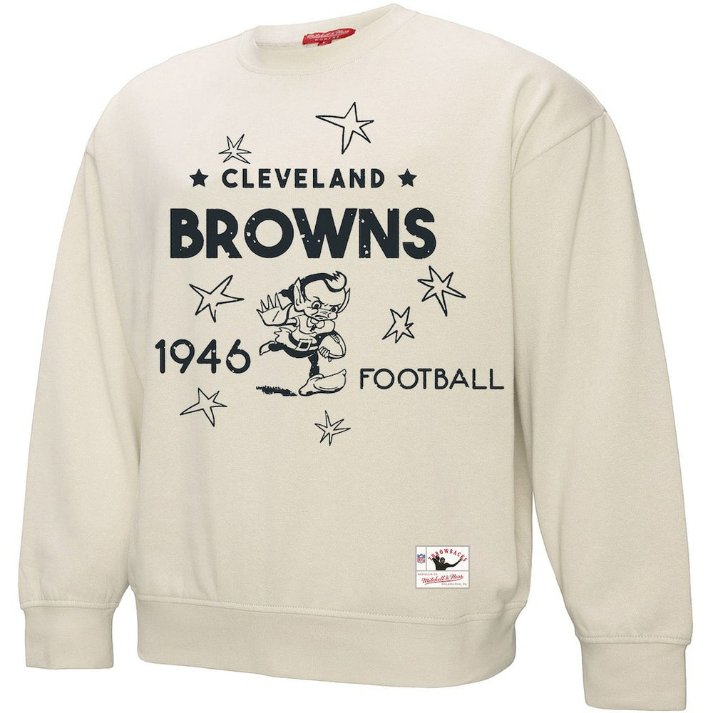 Cleveland Browns Women's Shooting Stars Pullover Sweatshirt - Cream for sale