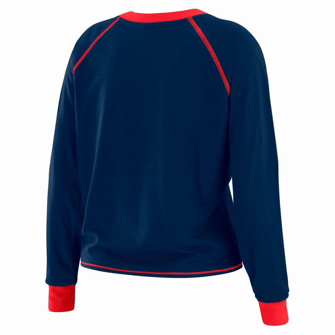 New York Giants WEAR by Erin Andrews Women's Plus Size Tie-Front Long Sleeve Top - Royal/Red discount