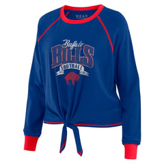 Buffalo Bills WEAR by Erin Andrews Women's Plus Size Tie-Front Long Sleeve Top - Royal/Red online