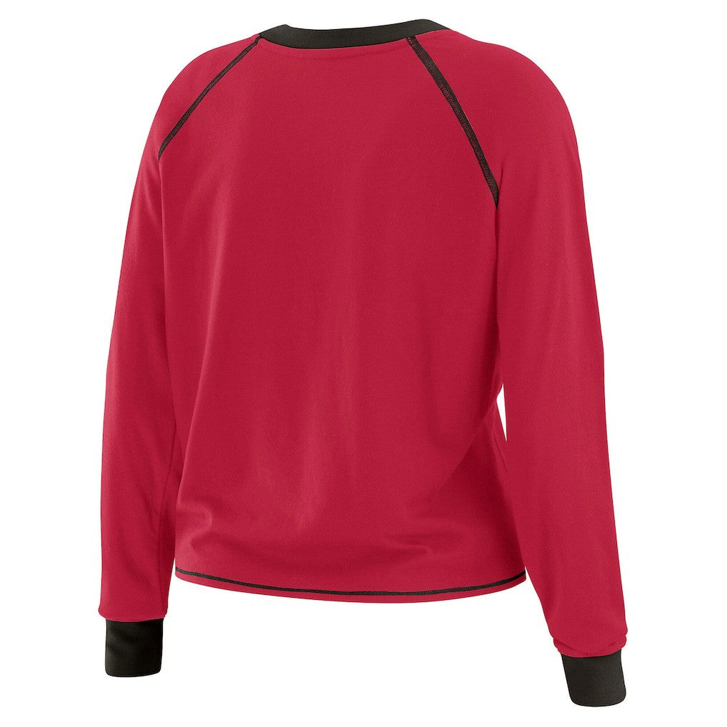 Arizona Cardinals WEAR by Erin Andrews Women's Plus Size Tie-Front Long Sleeve Top - Cardinal/Black outlet