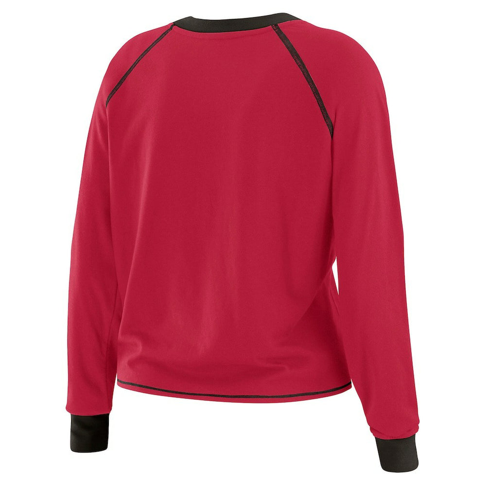 Arizona Cardinals WEAR by Erin Andrews Women's Plus Size Tie-Front Long Sleeve Top - Cardinal/Black outlet