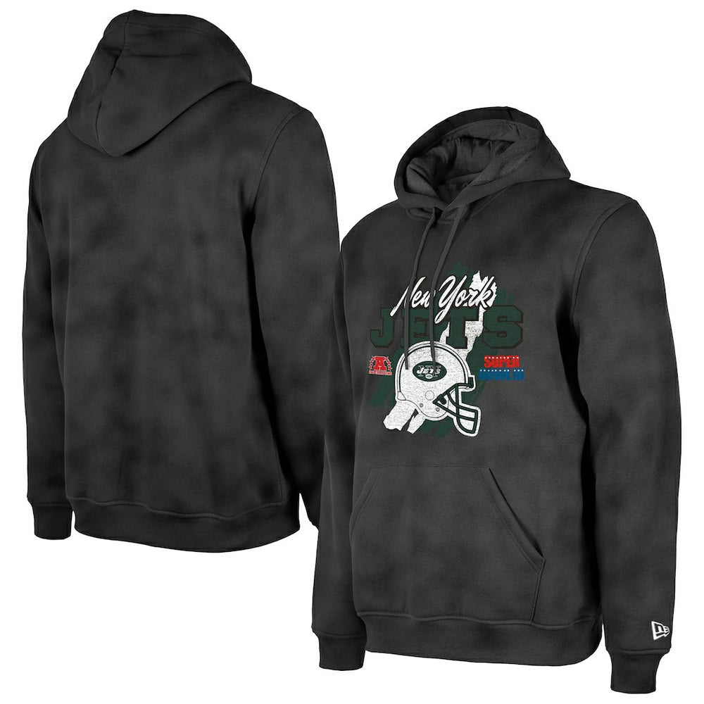 New York Jets New Era Identity Helmet Enzyme Washed Pullover Hoodie - Black sale
