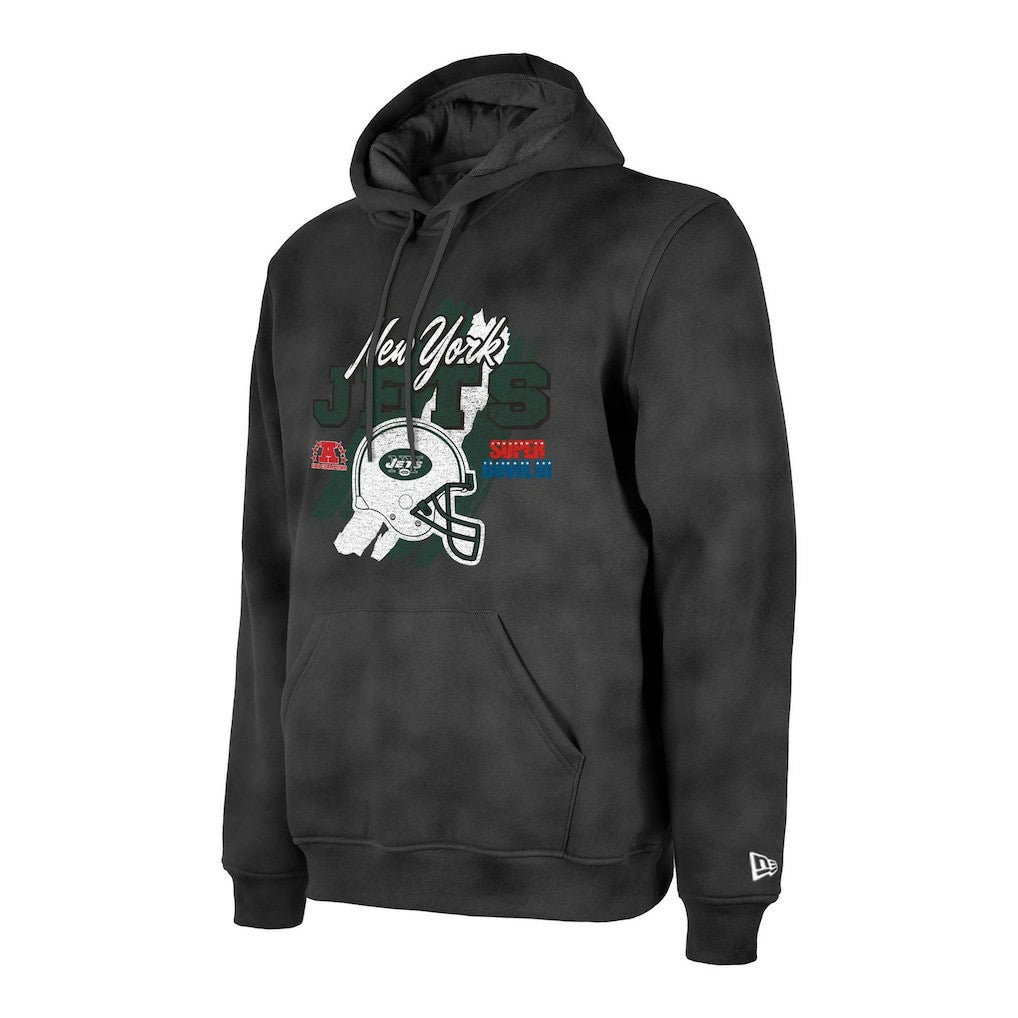 New York Jets New Era Identity Helmet Enzyme Washed Pullover Hoodie - Black sale