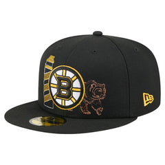 Boston Bruins New Era State Stitch 59FIFTY Fitted Hat - Black Hats