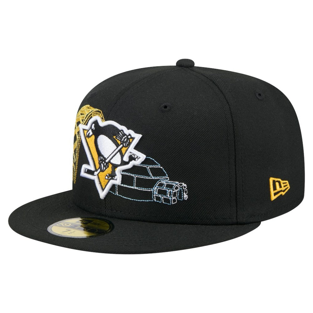 Pittsburgh Penguins New Era State Stitch 59FIFTY Fitted Hat - Black Hats