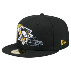 Pittsburgh Penguins New Era State Stitch 59FIFTY Fitted Hat - Black Hats