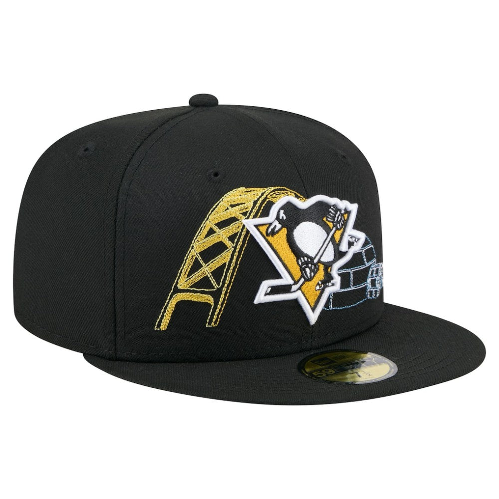 Pittsburgh Penguins New Era State Stitch 59FIFTY Fitted Hat - Black Hats