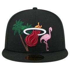 Miami Heat State Stitch 59FIFTY Fitted Hat - Black cheap
