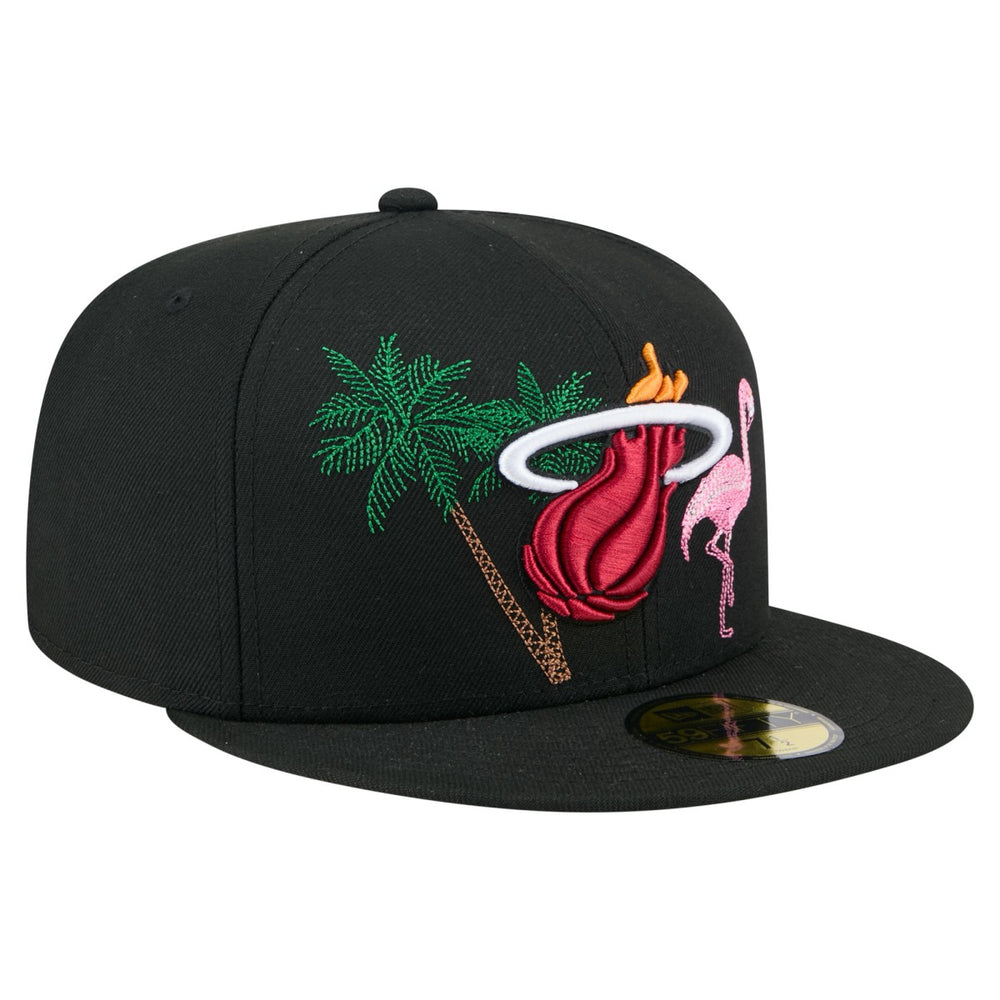 Miami Heat State Stitch 59FIFTY Fitted Hat - Black cheap