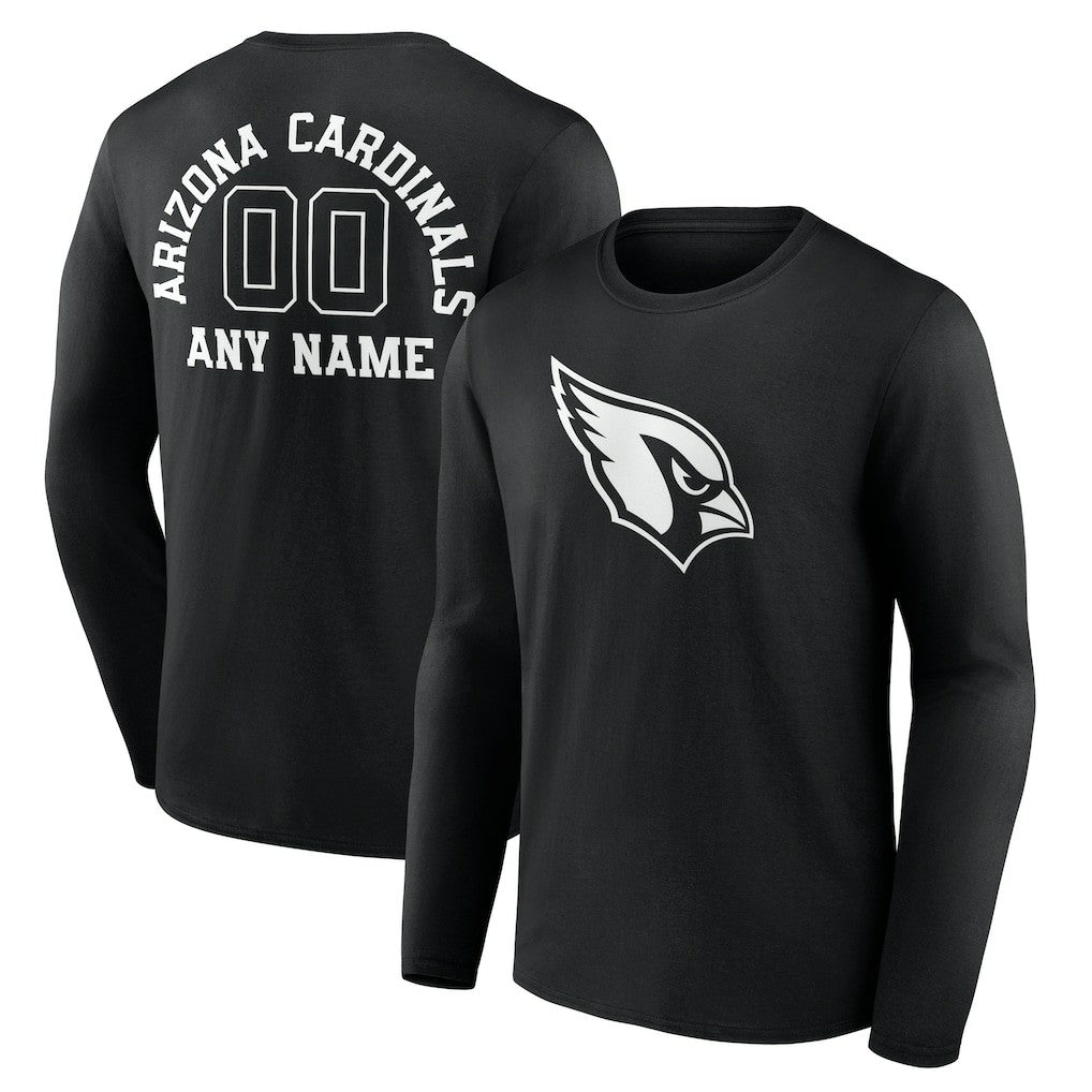 Arizona Cardinals Personalized Name & Number Monochrome Long Sleeve T-Shirt - Black outlet