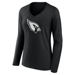 Arizona Cardinals Women's Personalized Name & Number Monochrome Long Sleeve V-Neck T-Shirt - Black discount