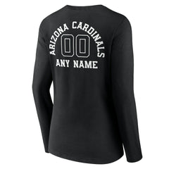 Arizona Cardinals Women's Personalized Name & Number Monochrome Long Sleeve V-Neck T-Shirt - Black discount
