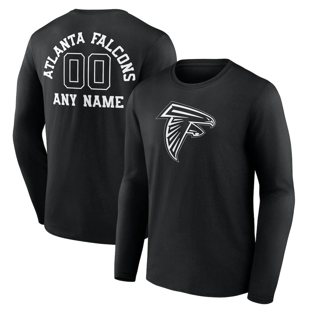 Atlanta Falcons Personalized Name & Number Monochrome Long Sleeve T-Shirt - Black online