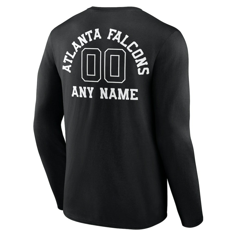 Atlanta Falcons Personalized Name & Number Monochrome Long Sleeve T-Shirt - Black online
