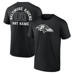 Baltimore Ravens Personalized Name & Number Monochrome T-Shirt - Black discount