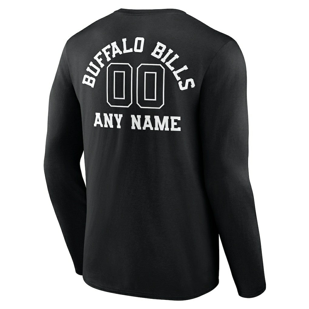 Buffalo Bills Personalized Name & Number Monochrome Long Sleeve T-Shirt - Black online