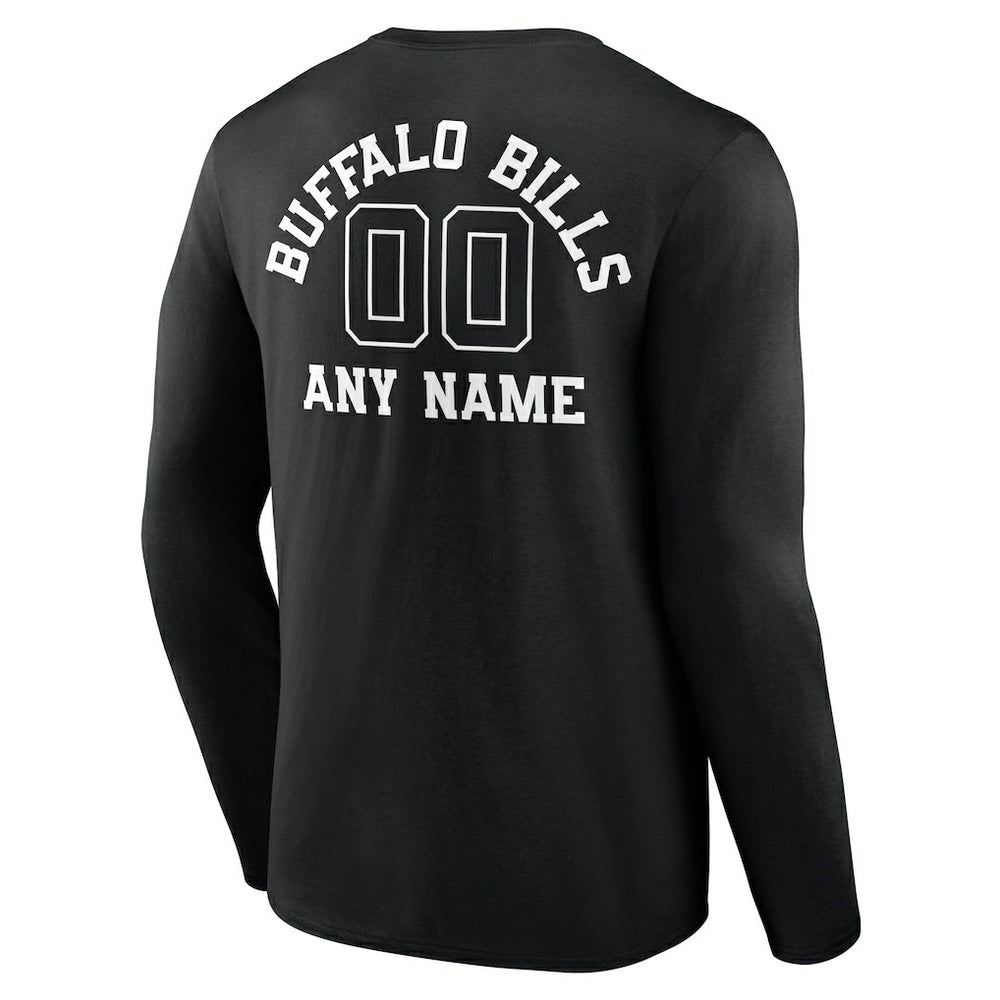 Buffalo Bills Personalized Name & Number Monochrome Long Sleeve T-Shirt - Black online