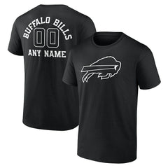 Buffalo Bills Personalized Name & Number Monochrome T-Shirt - Black on sale